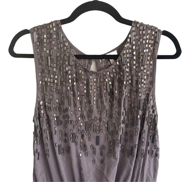 Joie Embellished Sleeveless Silk Blouse Eggplant S - Picture 2 of 5